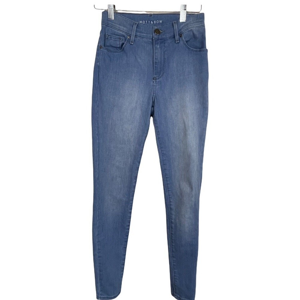 Mott & Bow Carmine High Rise Skinny Jeans 25x28 Light Blue Minimalist